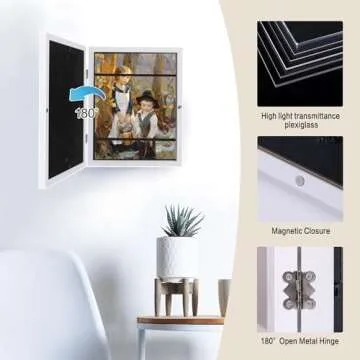 OUXIO Kids Art Frames 2 Pack, 8.5x11 Front Opening Kids Artwork Frames Changeable Childrens Art Project Frames with Storage Holds 150 Pcs, Kid Artwork Picture Display Frame, White