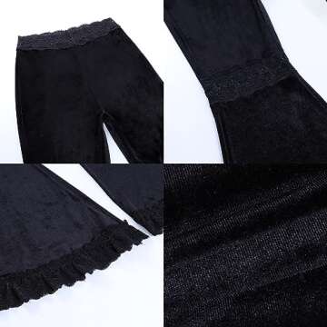 Vintage Velvet Long Flare Pants Women Korean Streetwear Sexy High Waist Trousers Lady Casual Red Bla...