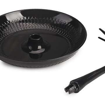 ChezAbbey Jewelry Stand Necklace Tree - Earring Organizer Holder Plastic Birds Tree Display with Tray Antique Bracelet Rings Rack Tower Decoration for Women Girl Black 11.8 Inch