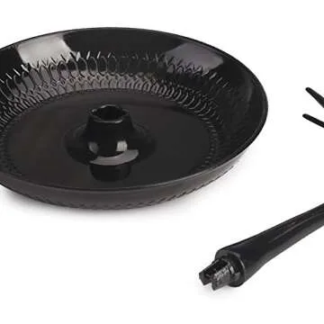 ChezAbbey Jewelry Stand Necklace Tree - Earring Organizer Holder Plastic Birds Tree Display with Tray Antique Bracelet Rings Rack Tower Decoration for Women Girl Black 11.8 Inch