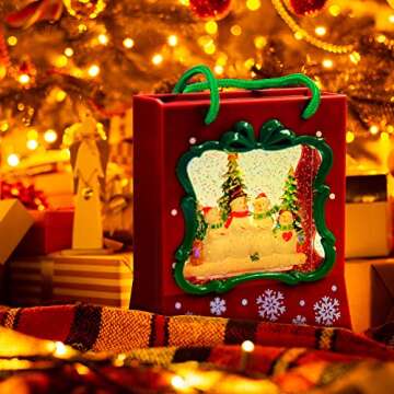 Party Spot! Christma Gift Lantern, 6H Timer Swirling Glittering Snow Globe Lantern, Musical Decoration with LED for Xmas Decorative Lamp Festival Ornament and Gifts