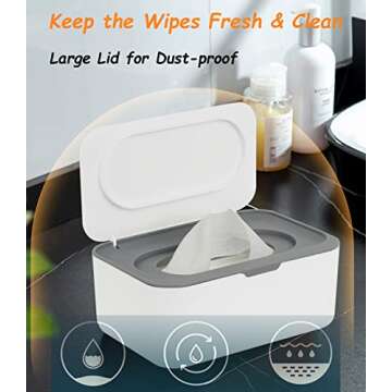 2 Pack Wipes Dispenser, Wipe Holder for Baby & Adult, Seposeve Refillable Wipe Container, Keeps Wipe...