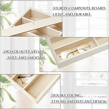Amylove Velvet Sunglass Organizer Trays Stackable 8 Grids