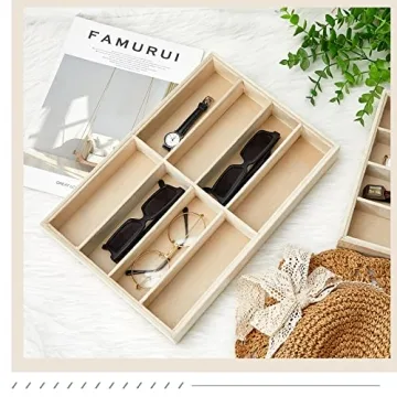 Amylove Velvet Sunglass Organizer Trays Stackable 8 Grids