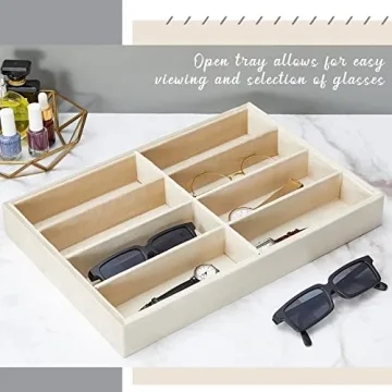 Amylove Velvet Sunglass Organizer Trays Stackable 8 Grids