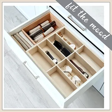 Amylove Velvet Sunglass Organizer Trays Stackable 8 Grids