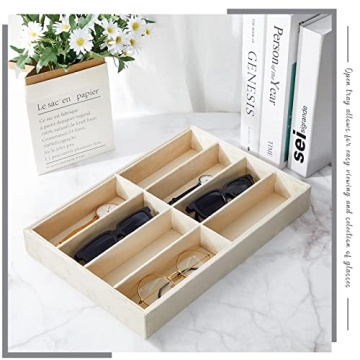 Amylove Velvet Sunglass Organizer Trays Stackable 8 Grids