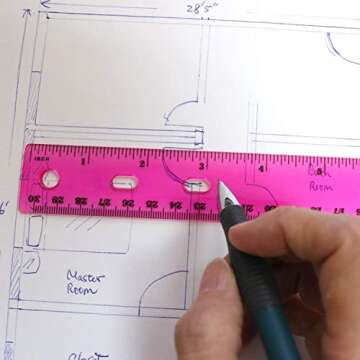 GIFTEXPRESS Pack of 6, Jeweltones Color Ruler, 12 Inches. Color Transparent Ruler Plastic for Kids