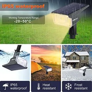 LEREKAM 40 LEDs Spotlights,IP65 Waterproof Solar Powered Landscape Spotlights 2-in-1 Wall Light, Out...