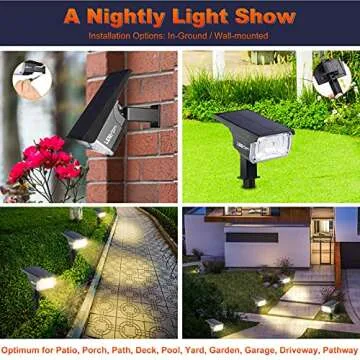 LEREKAM 40 LEDs Spotlights,IP65 Waterproof Solar Powered Landscape Spotlights 2-in-1 Wall Light, Outdoor Landscaping Lights Auto On/Off for Yard Garden 2Pack Warm-White