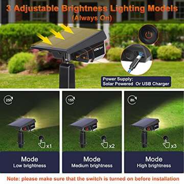 LEREKAM 40 LEDs Spotlights,IP65 Waterproof Solar Powered Landscape Spotlights 2-in-1 Wall Light, Outdoor Landscaping Lights Auto On/Off for Yard Garden 2Pack Warm-White