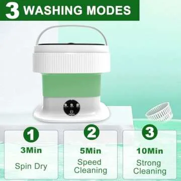 Small Washing Machine, 15L Portable Washing Machine and Spin Dryer, Foldable Mini Washer Machine, Collapsible Luandry Washer for Travel, Dorm, Apartment, RV, Baby Clothes, Underwear, Socks, Green