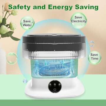 Small Washing Machine, 15L Portable Washing Machine and Spin Dryer, Foldable Mini Washer Machine, Collapsible Luandry Washer for Travel, Dorm, Apartment, RV, Baby Clothes, Underwear, Socks, Green