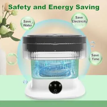 Small Washing Machine, 15L Portable Washing Machine and Spin Dryer, Foldable Mini Washer Machine, Collapsible Luandry Washer for Travel, Dorm, Apartment, RV, Baby Clothes, Underwear, Socks, Green