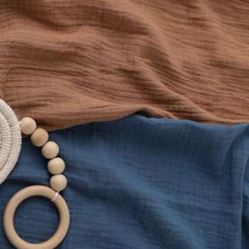 Muslin Receiving Blankets, Neutral Blanket Swaddling for Newborn Boys and Girls, 5 Pack Breathable and Skin-Friendly Swaddle Wrap for Infant Baby (Elegant Colors)