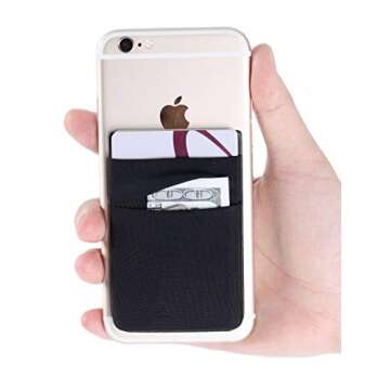 Fulgamo 2Pack Adhesive Phone Pocket,Cell Phone Stick On Card Wallet Sleeve,Credit Cards/ID Card Hold...