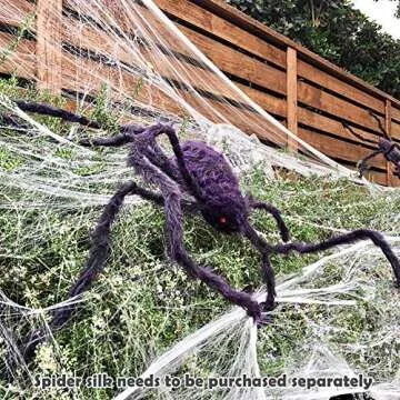 Giant 6.5Ft Spiders for Halloween Decor - 2 Pack