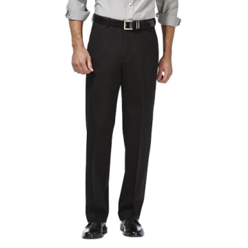 Haggar Men's Premium No Iron Khaki Pants - Classic Fit, Black, 40x32