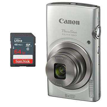 Canon ELPH 180 Digital Camera with Memory Card Included