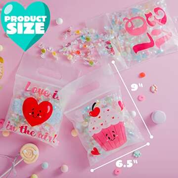 JOYIN 36 Pcs Valentine's Day Cellophane Gift Bag, Candy Bag with 6 Themed Designs for Kids Party Favor, Classroom Exchange Prizes