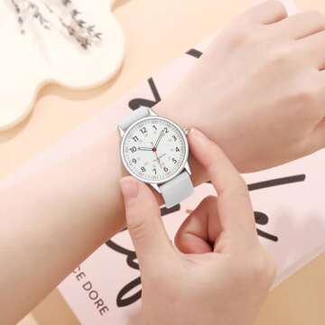 TWOPTION Nurse Watch for Women Waterproof Analog Silicone Watch with Second Hand Nursing Second Hand Watch for Nursing(White)