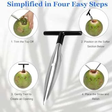 NINEFATICS Coconut Opener Set - Easy Coconut Drinking