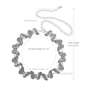 AWAYTR Western Turquoise Cowgirl Belt for Women