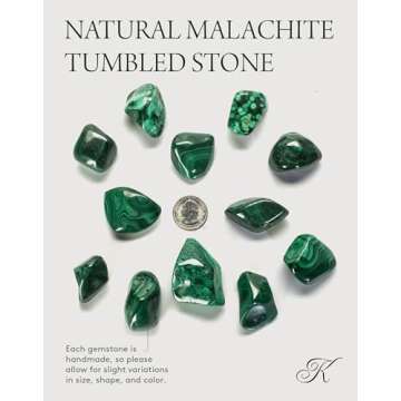 KALIFANO Tumbled Malachite Bundle - AAA+ Jewelry Grade Reiki Crystal Used for Protection and Positive Change - Piedras Caidas for Wicca/Healing (Family Owned)