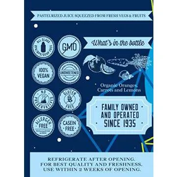 Lakewood Organic Orange Carrot Juice, 12.5-Ounce Bottles (Pack of 12)