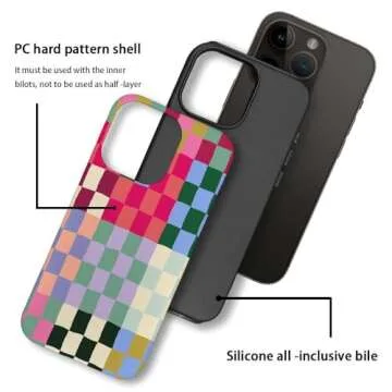 SEized Case Compatible with for iPhone 14 Pro,Colorful Checkerboard Phone Case for Girl Women Boy Men,Durable Protection Case for iPhone 14 Pro