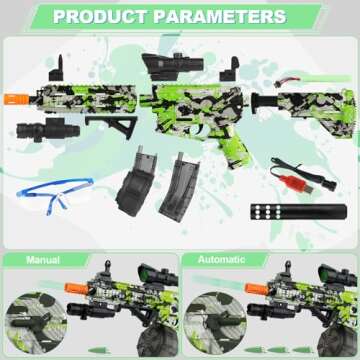 Large Gel Ball Blaster - Automatic & Manual Shooting Fun