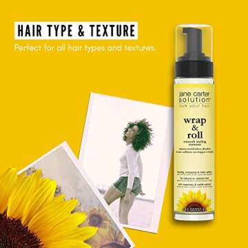 JANE CARTER SOLUTION Wrap & Roll Smooth Styling Mousse (8oz) - No Buildup, Smoothing, Styler