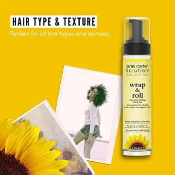 JANE CARTER SOLUTION Wrap & Roll Smooth Styling Mousse (8oz) - No Buildup, Smoothing, Styler