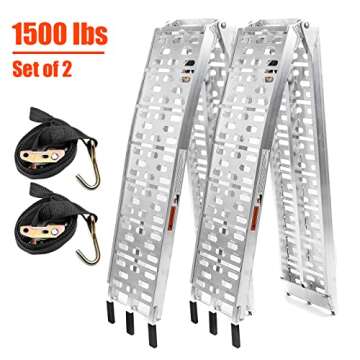 TOOCAPRO 7.5' Loading Ramps | Heavy-Duty Aluminum for Safe Loading