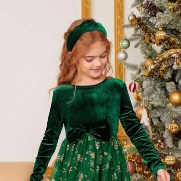 YanJie Christmas Headbands for Women Velvet Red Knotted Headband Green Christmas Velvet Wide Hair Band for Women Girls Fashion Headbands Holiday Gift