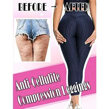 CROSS1946 Women's Textured Booty Yoga Pants High Waist Ruched Workout Butt Lifting Pants Tummy Control Push Up #2 Capris Texture Navy,S