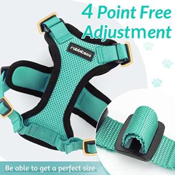 rabbitgoo Cat Harness and Leash for Walking, Escape Proof Soft Adjustable Vest Harnesses for Cats, Easy Control Breathable Reflective Strips Jacket, Emerald, S