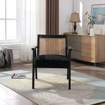 Stylish QUINJAY Rattan Chairs Set of 2 for Modern Living Room