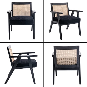 Stylish QUINJAY Rattan Chairs Set of 2 for Modern Living Room