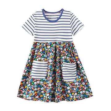 HILEELANG Girls Cotton Casual Dress for Fun & Play