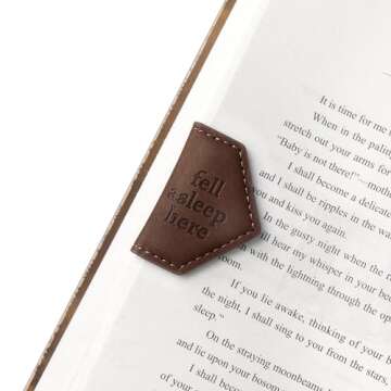 VELENTI Magnetic Bookmark - Faux Leather Magnetic Bookmark - Thoughtful Gift for Adult & Kid Booklovers - Cute Bookmark for Novel, Journal, Cookbook - Magnetic Bookmarks for Women, Men