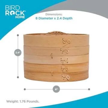 BIRDROCK HOME Bamboo Steamer for Healthy Cooking