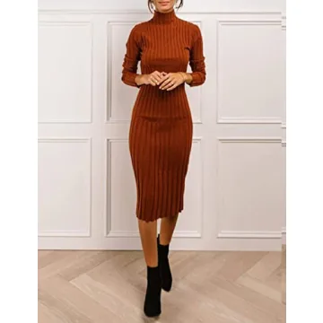 MEROKEETY Ribbed Sweater Dress for Women - Chic & Comfortable