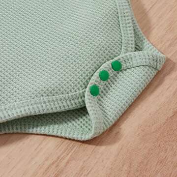 HZYKOK Newborn Infant Baby Boy Girl Clothes Unisex Fall Winter 2 Pieces Outfits Onesie Solid Knitted Cotton One Piece Jumpsuit Bodysuit Long Sleeve Romper Top + Long Pants Set, 3-6 Months