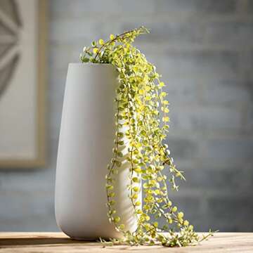 Sullivans 12" Matte Ivory Tapered Vase, Home Décor Accents, Tabletop Vases, Living Room Décor, Mantle and Entryway Vases