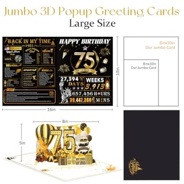 Celebrate with OLOSONG 75th Birthday Pop Up Card Online