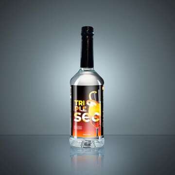 Triple Sec Syrup Non-Alcoholic (1 Liter) Sweet & Citrus Orange Flavor, Great for Cocktails, Mocktails + ATREVO™ Liquor Pourer Dispenser Bundle