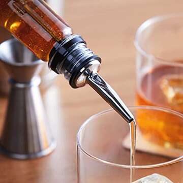 Triple Sec Syrup Non-Alcoholic (1 Liter) Sweet & Citrus Orange Flavor, Great for Cocktails, Mocktails + ATREVO™ Liquor Pourer Dispenser Bundle