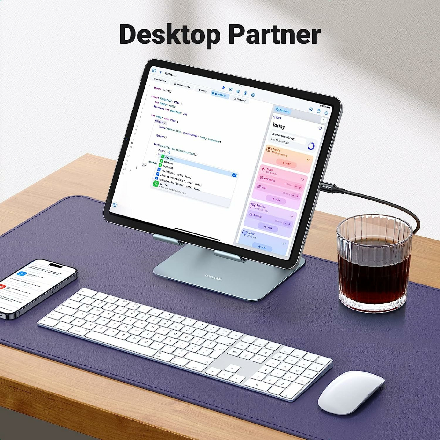 Adjustable Aluminum Tablet Stand Holder for Home Office