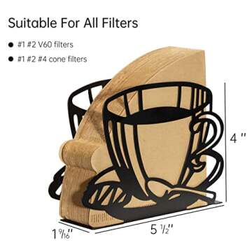 1 PCS Coffee Filter Holder,Coffee Paper Storage Rack Coffee Filter Paper Container Stand for Fan-sha...